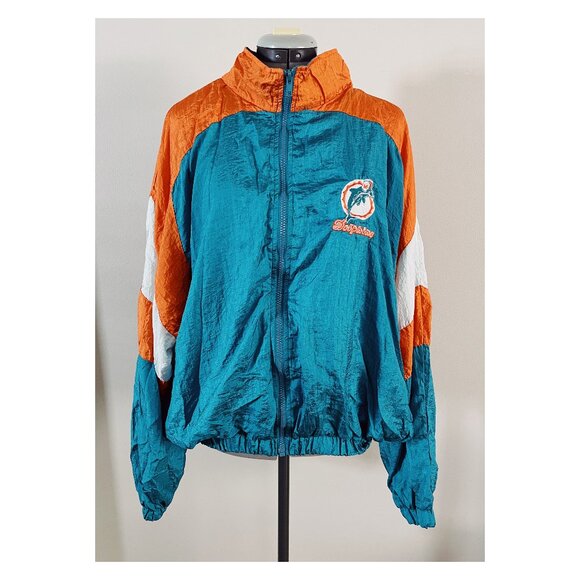 Locker Line Sz L Miami Dolphins Colorblock Windbreaker Embroidered Logo - Picture 1 of 8